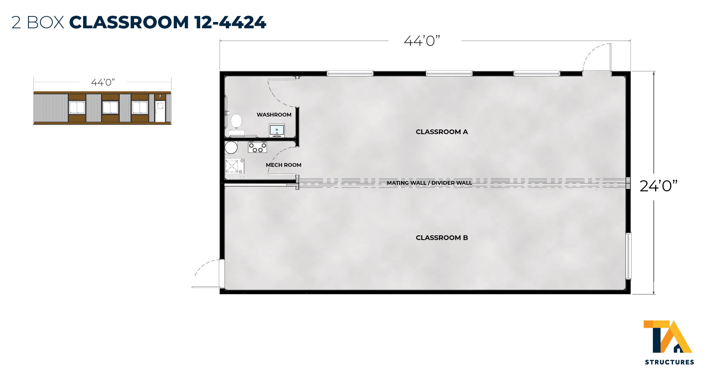2 Box Classroom 12-4424 Floorplan